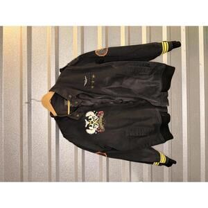 Vintage Southpole Black Embroidered Bomber Jacket XL